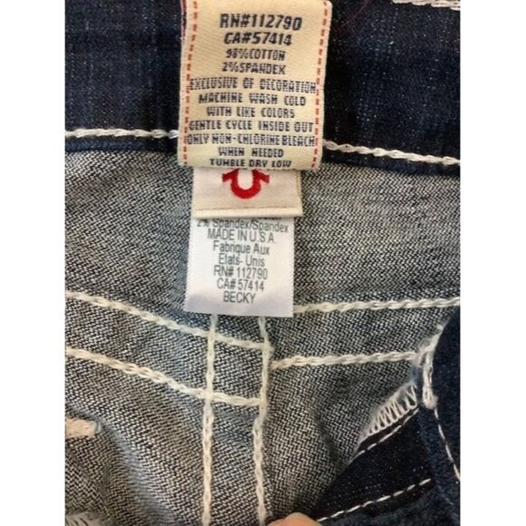 True Religion Becky Womens Jeans Size 31 Dark Wash Boot Leg Denim - Picture 5 of 5